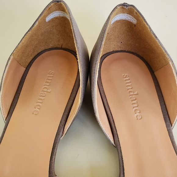 Sundance Catalog Pointed Toe Flats 39 Damask Lace Shimmer Leather 8.5 - Picture 4 of 9